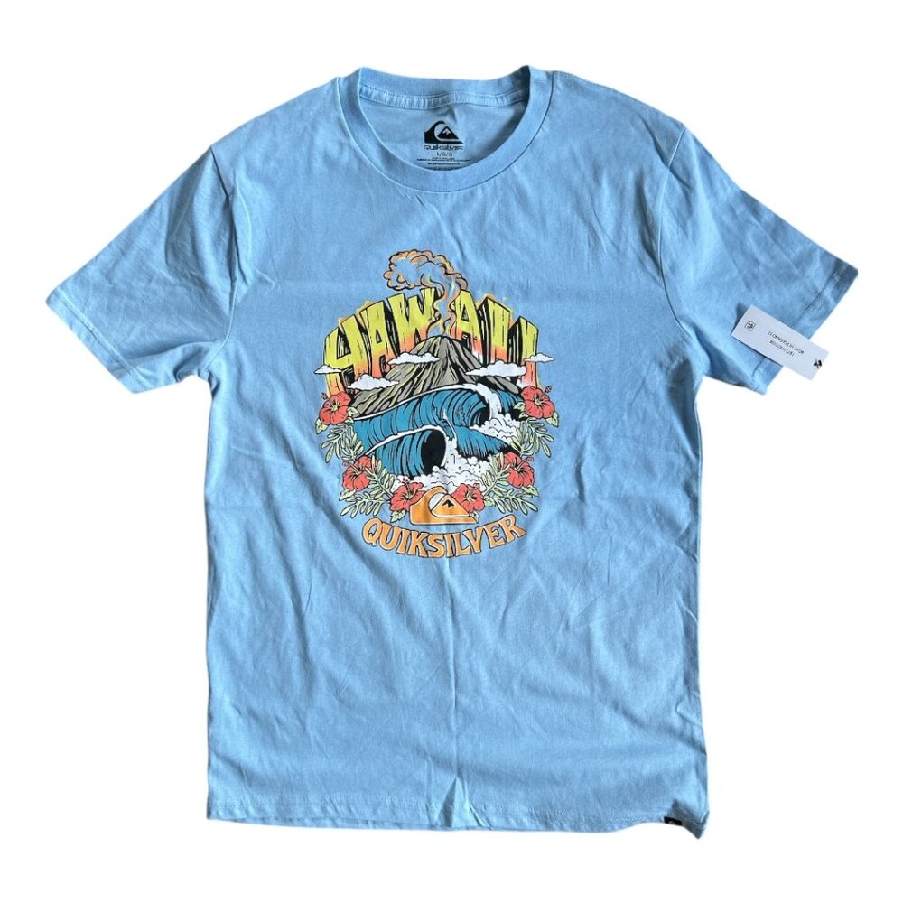 NWT Boys Quiksilver Hi Volcano Cotton Graphic T-Shirt size L
